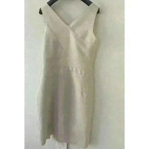 HALSTON HERITAGE BLUSH PINK NUDE BODYCON DRESS 6 NEW - Picture 5 of 7